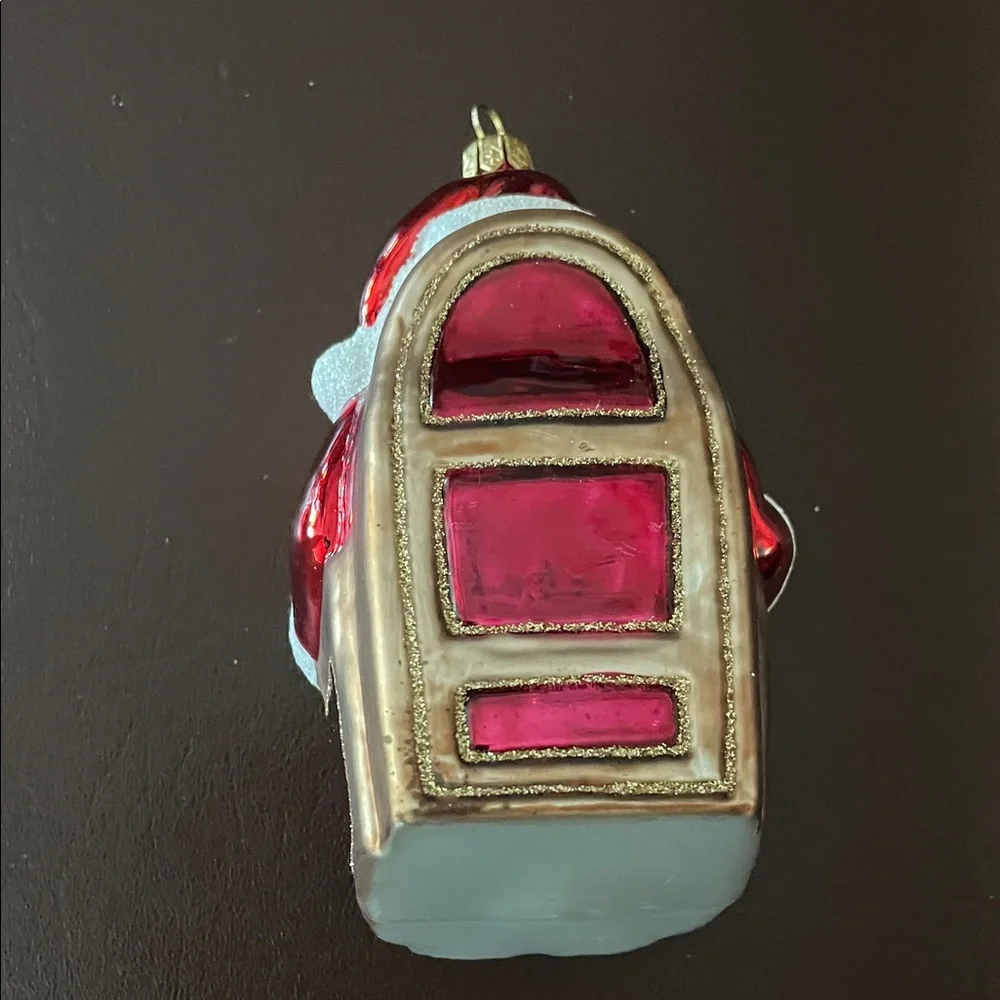 Hand Blown Santa Claus Glass Ornament with Children - Multicolor